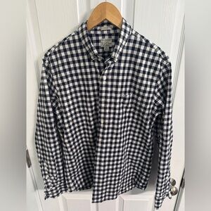 J. Crew Navy Gingham Secret Wash Button Down Shirt - Stretch